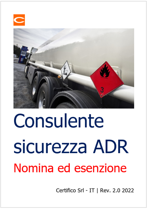 Obbligo ed esenzione di nomina Consulente ADR: Tabella riepilogativa